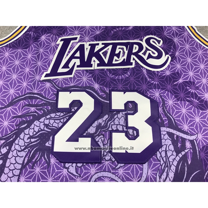 Maglia Los Angeles Lakers LeBron James #23 Asian Heritage Throwback 2018-19 Viola